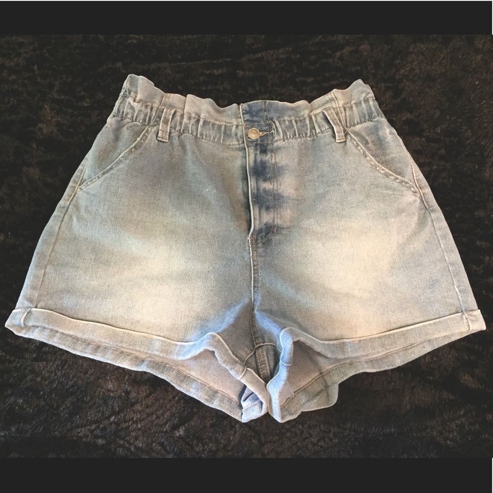 Womens High waisted trash bag shorts